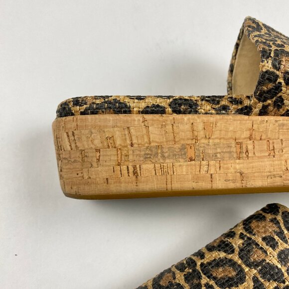 Stuart Weitzman Flatout Leopard Print Wedge Sandal Slide Women's Size 8 - Picture 9 of 16